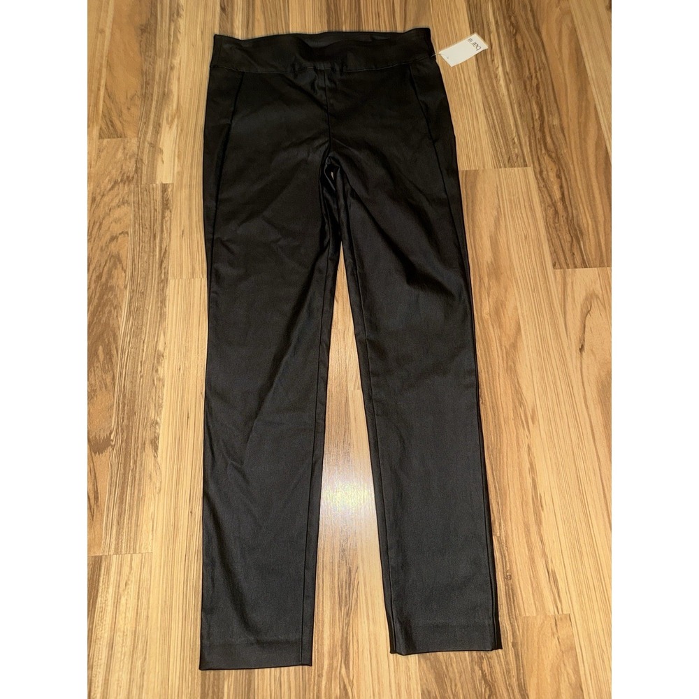 Bar III NEW Pants Women's Large L Black Polyester Blend Flat Front Intergalactic
